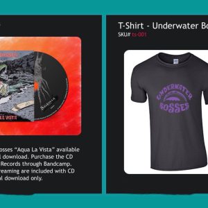 New t-shirts and CDs for sale!
Surf over to our mech page now and get yours! 
http://underwaterbosses.com/Store.php
Sharawaji Records