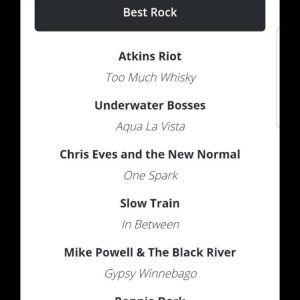 A titanic thank you to the Syracuse Area Music Awards (SAMMYS) committee for making “Aqua La Vista” a nominee for best Rock Album! We also want to thank all the people who voted in the People’s Choice Awards and everyone in Syracuse who has helped m