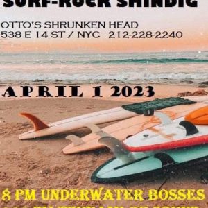 In 3 weeks we will be in NYC at Otto's Shrunken Head tiki bar with Tsunami of Sound and Blue Wave Theory for Unsteady Freddie’s Surf Rock Shindig!
