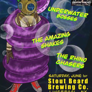 Sat. June 1 The Amazing Shakes / Underwater Bosses / The Rhino Chasers at Stout Beard Brewing Company Liverpool, NY! Save the date!